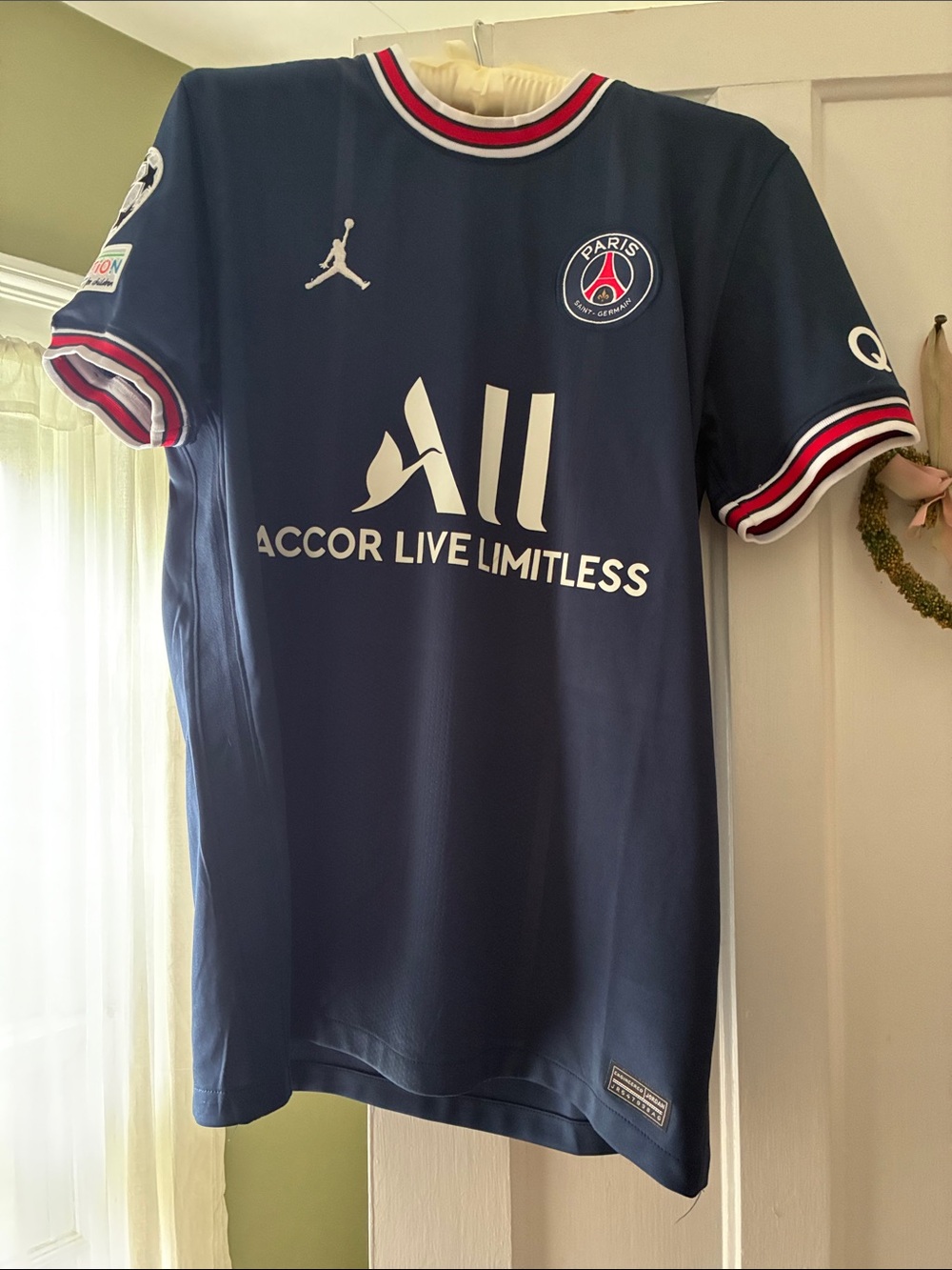 Nike Paris Saint-Germain Youth Navy Blue Soccer Jersey with Red & White Trim